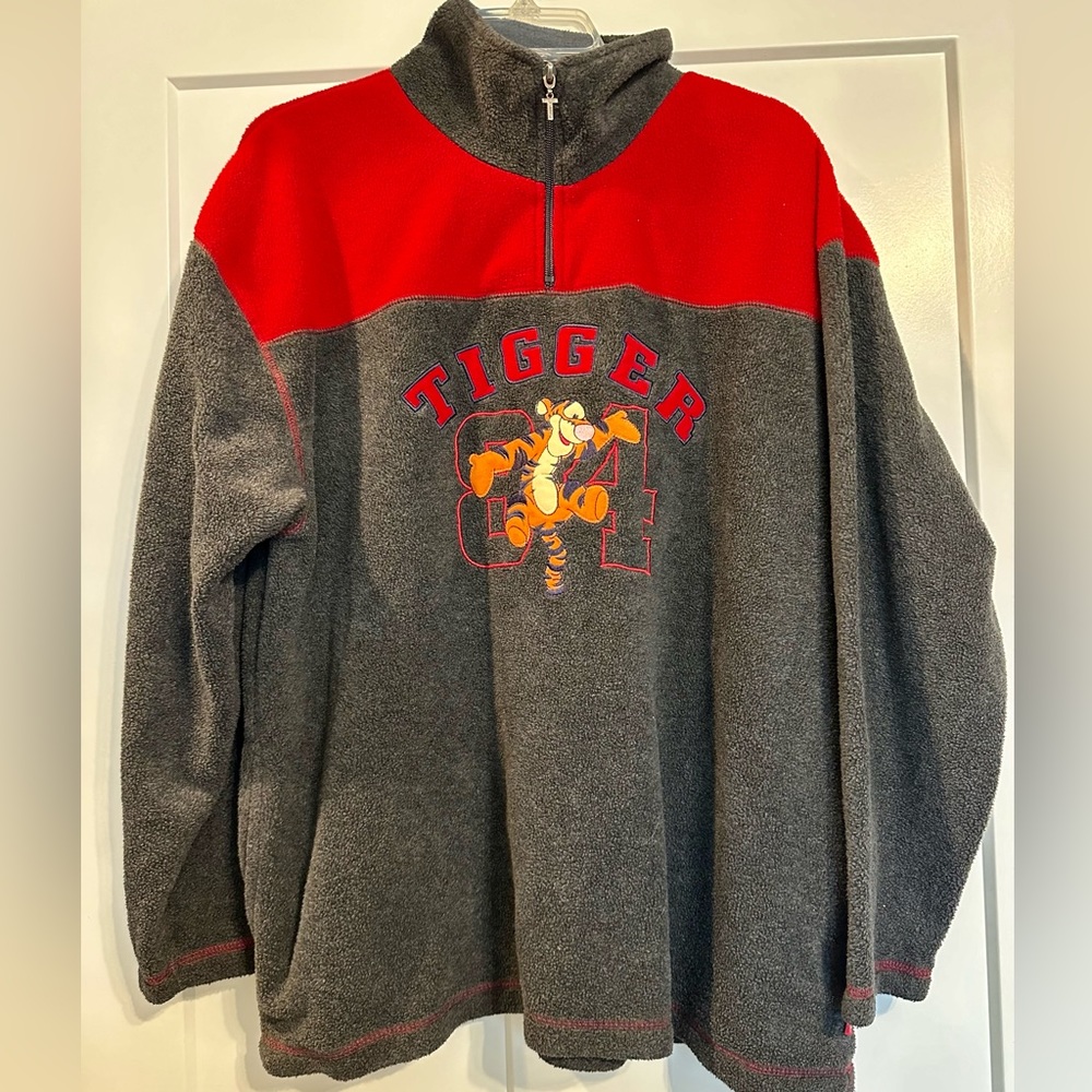 Vtg 90s/y2k Disney Pooh Tigget quarter zip fleece top Sz Large